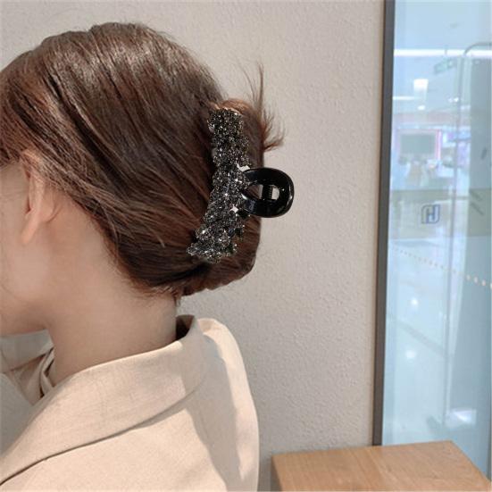 Женская заколка для волос «Колосок», стайлинг, нескользящие зубцы, большая заколка-акула, блестящий аксессуар для волос