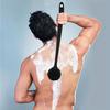 Long Handle Silicone Bath Brush with Soft Bristles - Ergonomic Back Scrubber for Exfoliating and Massaging, Shower Tool
