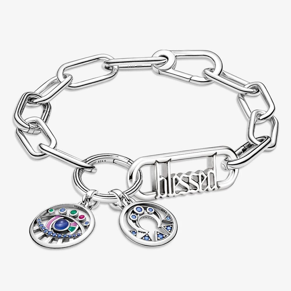 Кольцо Me из стерлингового серебра 925 пробы с круглым разъемом, двойной браслет, подходит для оригинального браслета-цепочки Me Link, ювелирные изделия