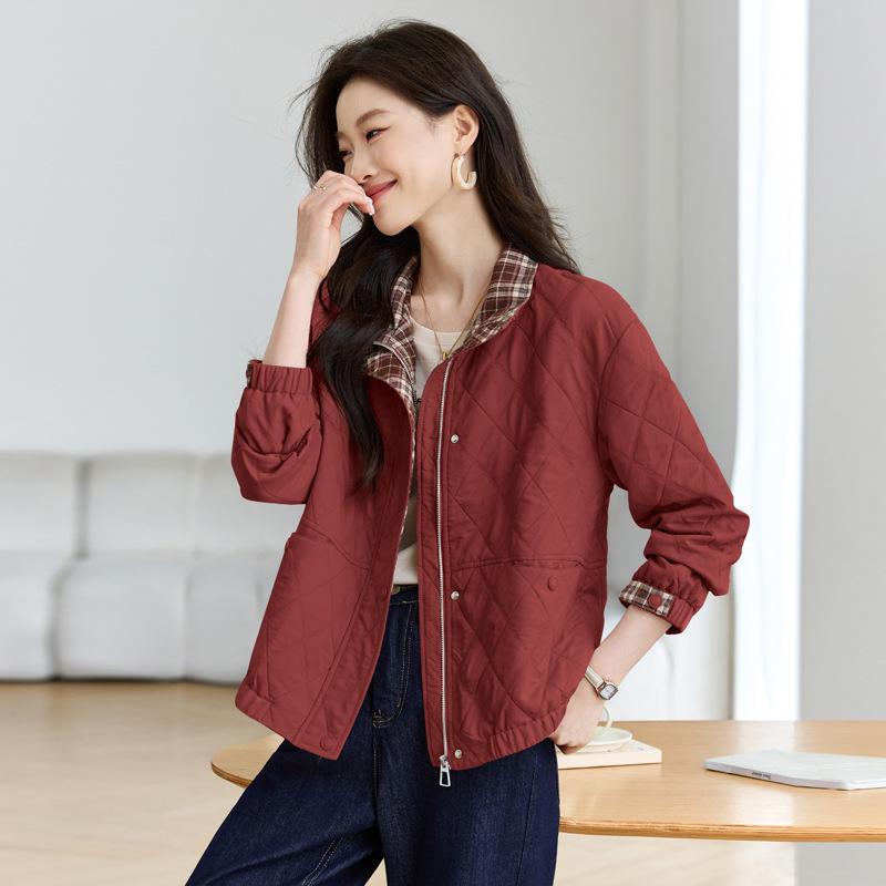 Трендовая клетчатая куртка пэчворк для миниатюрных женщин, стройнящая