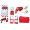 Group Lockout Tagout Kit with Clamp On Circuit Breaker Lock Hasps Tags Safety Padlock Storage Bag