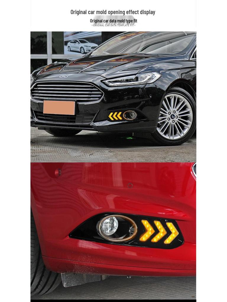Светодиодные динамические дневные ходовые огни и указатели поворота для Ford Mondeo 13-16