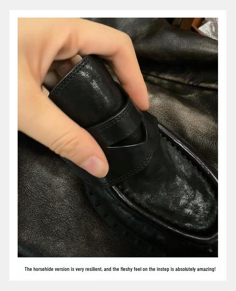 Виноградная Мама Осенние Ретро Женские Лоферы из Мягкой Кожи с Круглым Носком и Массивным Каблуком