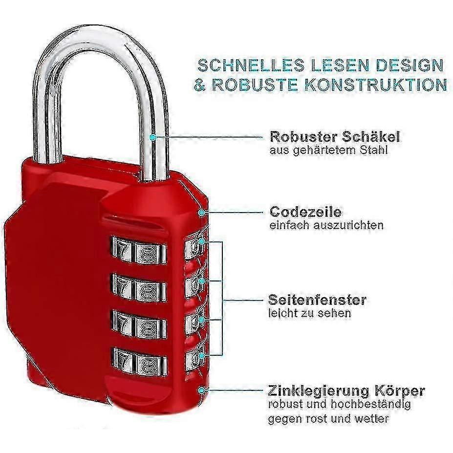 Combination Locker. Weatherproof Padlock. Locking Numeric Code. 4 Digit