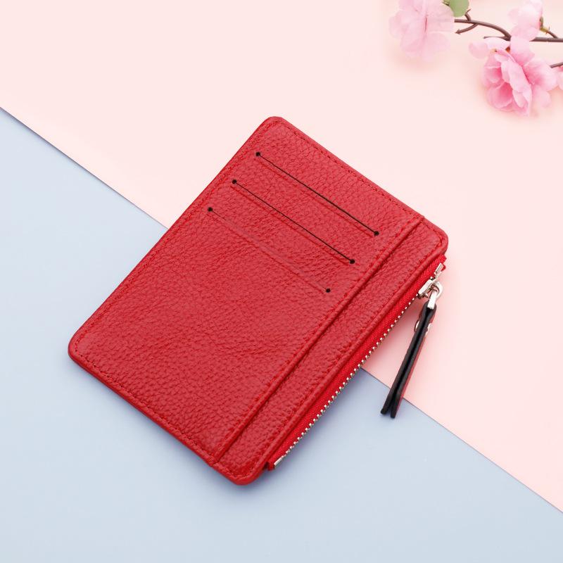 Small Fashion Credit ID Card Holder Slim Leather Wallet With Coin Pocket Man Money Bag Case For Men Mini Women Business Purse