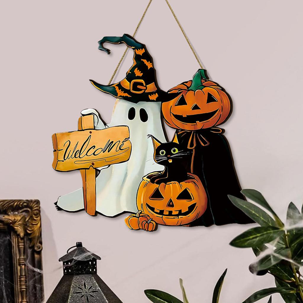 Halloween Ghost Wooden Sign For Spooky Home Decor Crafted From Durable Poplar Wood