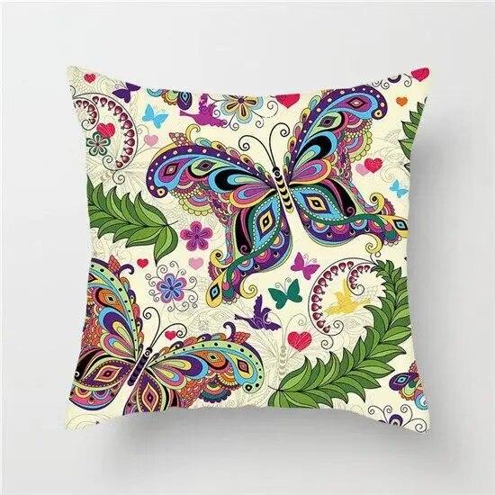 Colored Butterfly Animal Flower Cushion Cover for Home Living Room Sofa Chair Pillow Decoration Throw Pillow Cover