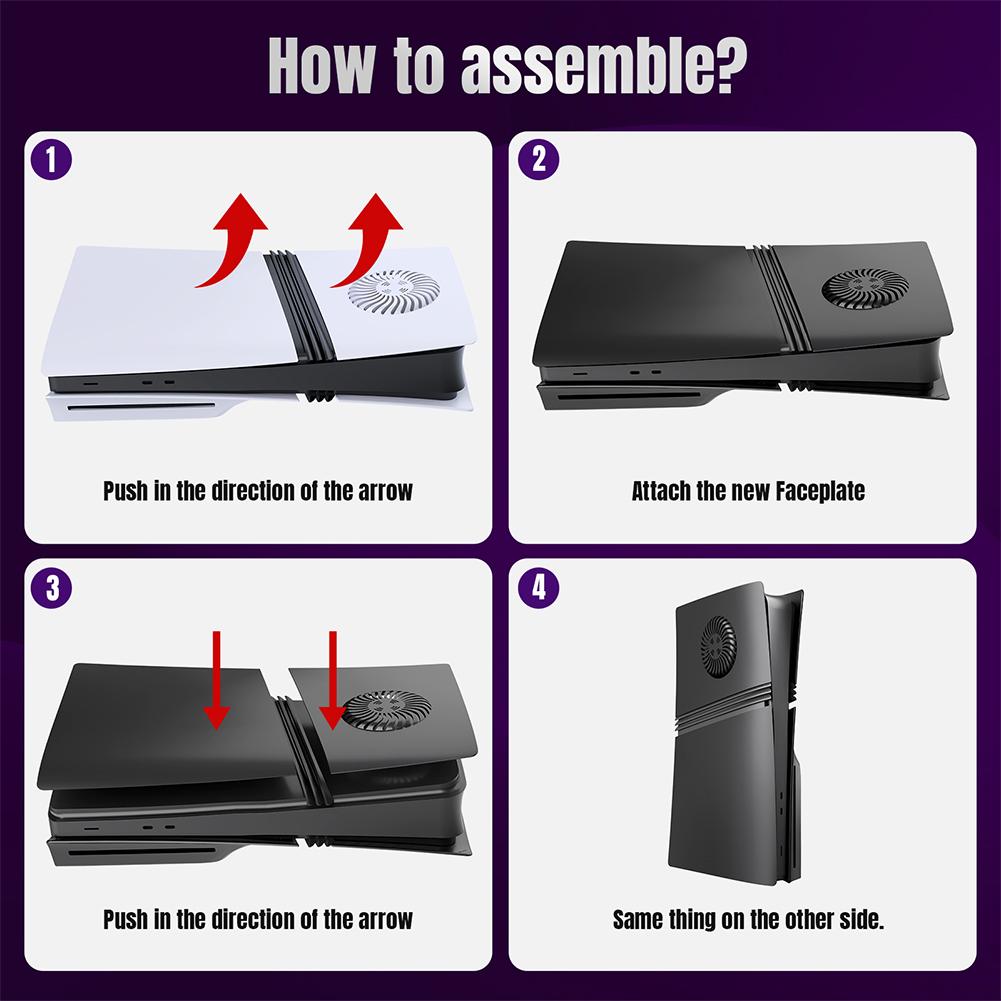 Лицевая панель Крышка консоли Твердый чехол из АБС-пластика Ударопрочная Боковая панель Корпус Накладка на лицевую панель Чехол-крышка для консоли PS5 Pro с дисководом/цифровой версии