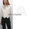Spring New Women's Clothing French-Style High-Intelligence-Sensitive and Diligent Style Short Inner Wear Long Sleeve White Shirt 5155855