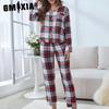 Pyjamas Women Autumn and Winter Christmas Long-sleeved Shirt Trousers Two-piece Homewear