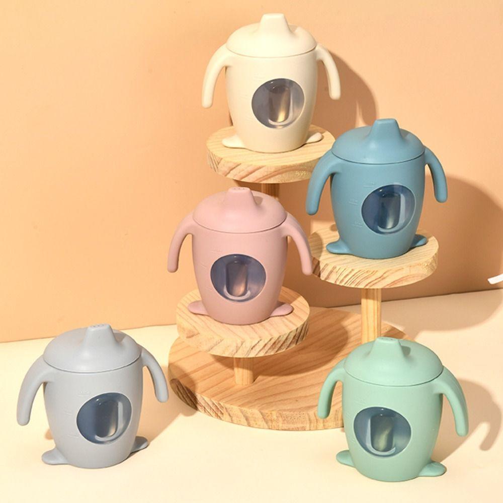 Silicone Baby Silicone Sippy Cup Learning Cup Transparent Cups Fashion Cartoon Water Bottle Baby