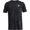 UA Project Rock Tie-Dye Print Crew Neck Training T-Shirt Men Tops Black 1383194-001