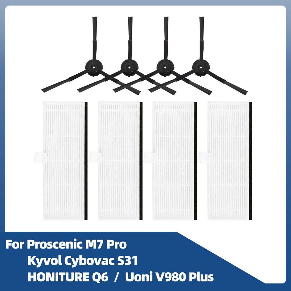 Для Proscenic M7 Pro / Kyvol Cybovac S31 / HONITURE Q6 / Uoni V980 Plus робот-пылесос запасные части основная боковая щетка фильтр Hepa швабра
