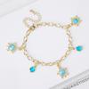 Classic Gold-Plated Sea Turtle Zircon Pendant Bracelet Unique for Women Girls Beach Casual Vacation Wrist Jewelry Party Gift