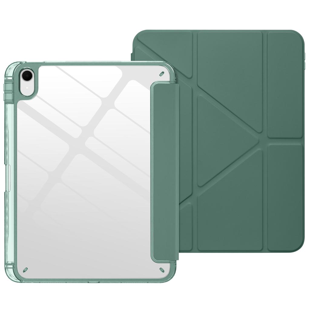 For IPad A16 11 10 12 Th Generation IPad Pro Air 8 7 6 5 4 3 11 13 12.9 " M5 M4 M3 M2 PU Trifold Acrylic Case with Pencil Holde