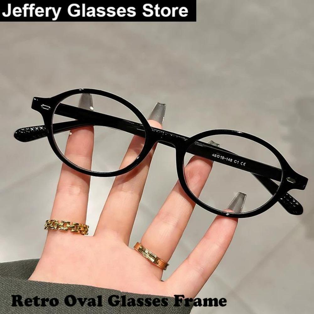 2025 Fashionable Women Acetate Glasses Frame Korea Style Vintage Small Oval Eyeglasses Brand Design Ultralight Eyewear