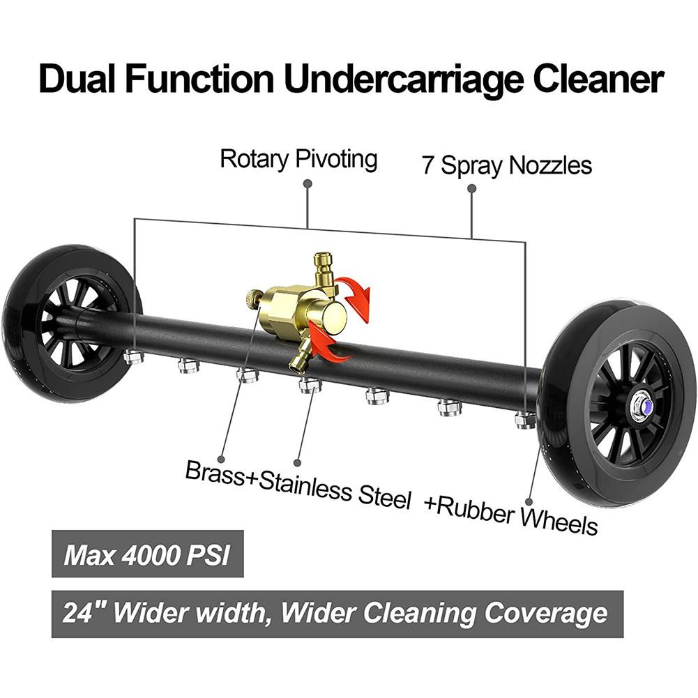 4000 PSI Car Chassis High Pressure Washer Floor Wash Water Broom 22 Inch Dual Function Undercarriage Surface Cleaner