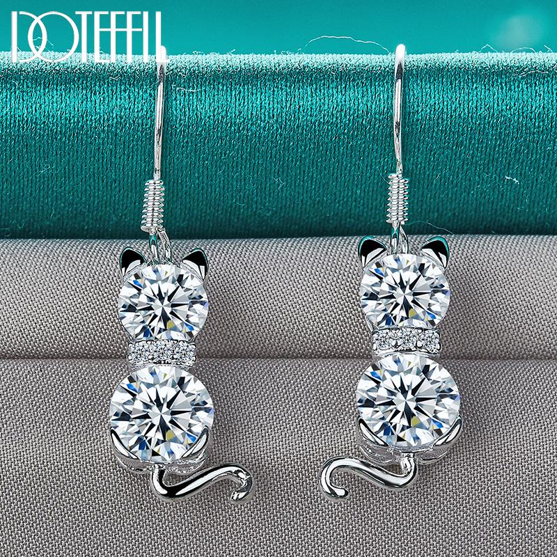 Серьги-кошки из стерлингового серебра 925 пробы, модные украшения