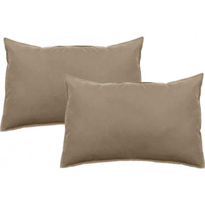 Set of 2 Palace Pure Cotton Dyed Washed Pillowcases 63 Threads/cm² South Wind - Palace Camel - Set of 2 Pillowcases 50 X 70 Cm
