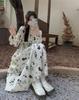 Women's Floral French-Style Slim Long Dress - Autumn/Winter 2022