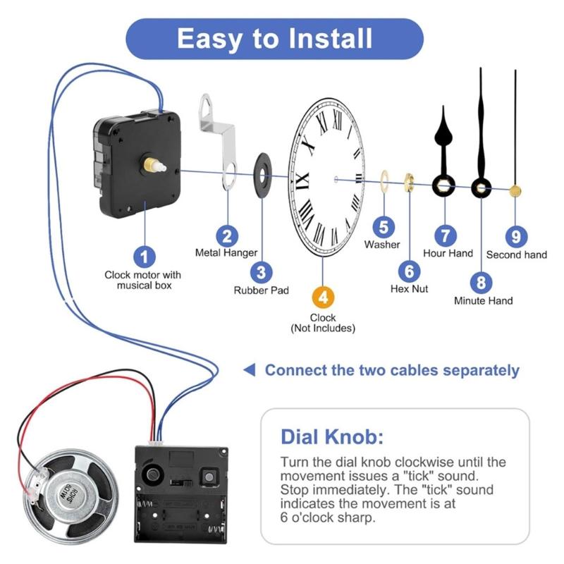 Автоматический Музыкальный Мелодичный Бой Часовой Механизм Для Больших Напольных Часов Запасная Часть Прочная Конструкция