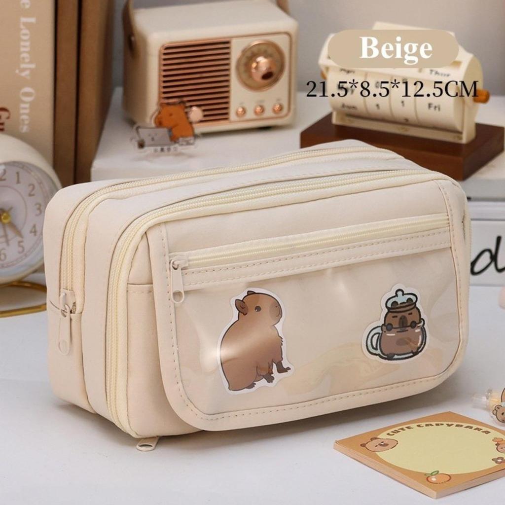 Двухслойный пенал большой емкости минималистичный тканевый пенал для девочек-студенток школьные канцелярские принадлежности органайзер сумки для ручек