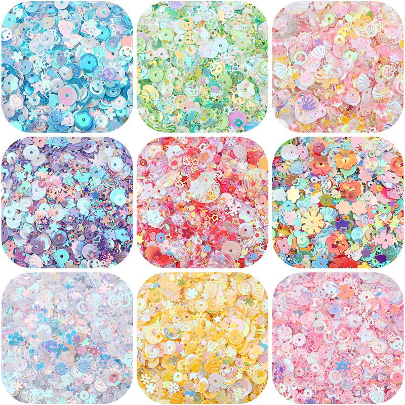 20g/Bag Mixed Shapes Loose Sequins for Nail Decoration Art Craft DIY Scrapbooking Garment Sewing Accessories
