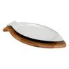 Lava Cast Fish Plate Cast Iron Solid Wood with Handle Beech Serving Wood Size 20x32 cm Sable Blue