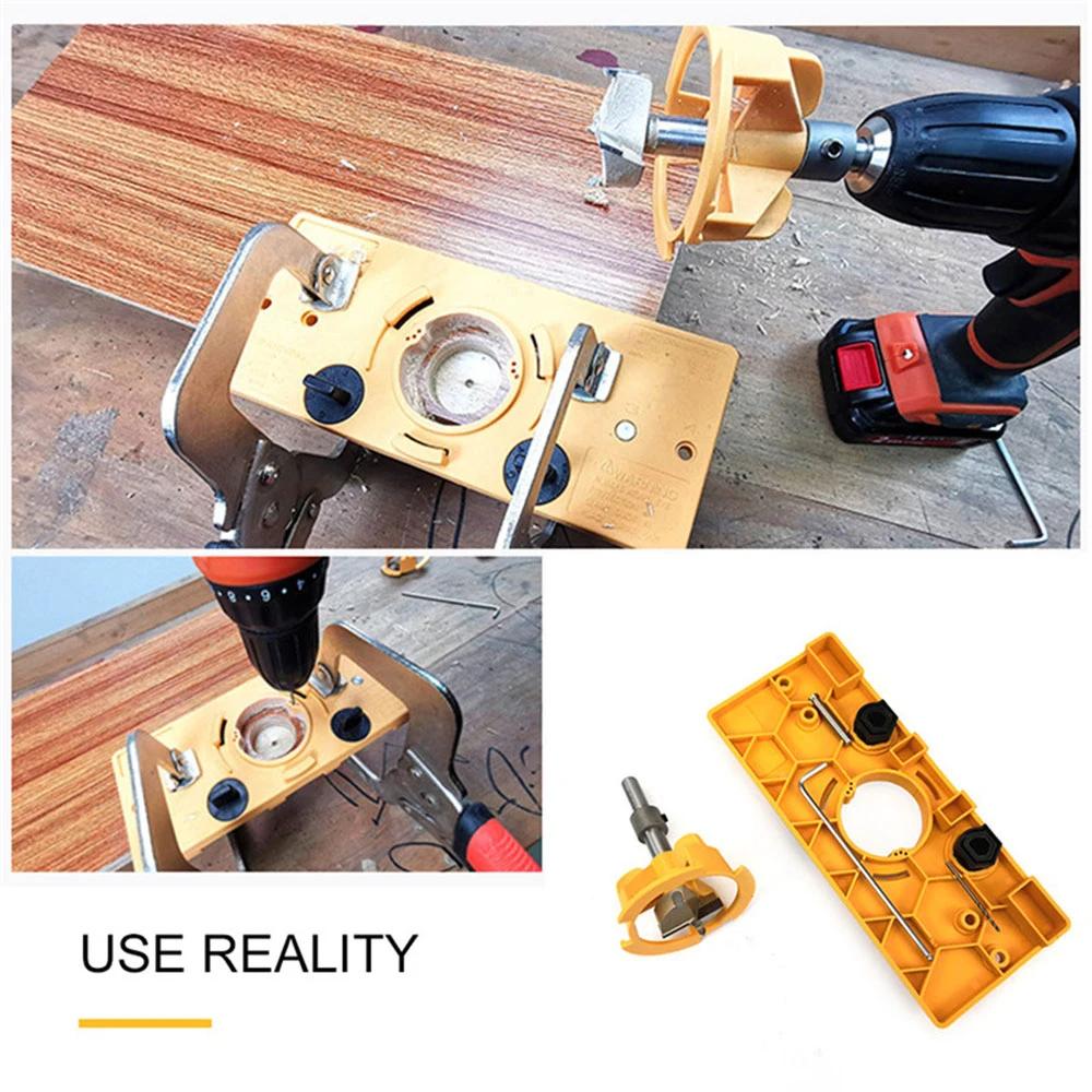 Скрытый 35-миллиметровый шаблон для сверления отверстий в форме чашки + сверло Форстнера, фреза по дереву, плотницкий столярный инструмент для самостоятельной работы
