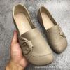 2025 весна и осень новая одинарная обувь женская удобная кожаная обувь подошва из говяжьей жилы нескользящая обувь с круглым носком обувь на плоской подошве женская обувь для мамы