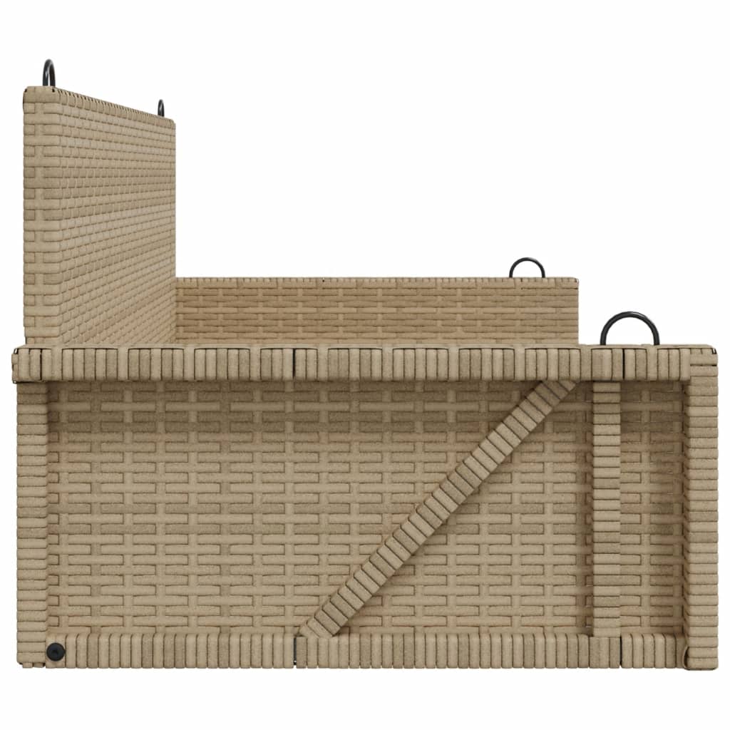Hanging Swing Bench Beige 119x56x48 cm Poly Rattan