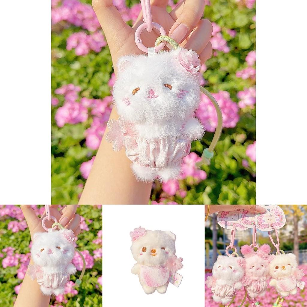 Cherry Blossom Bear Rabbit Cat Plush Keyring For Teen Girls And Collectors