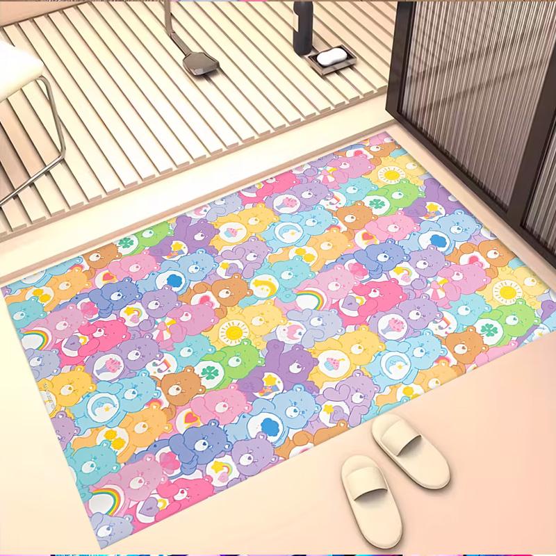 Care Bears Print Rug, Washable Floor Carpet, For Entryway Dorm Laundry Room Office Study, Home Decor Birthday Christmas Gift