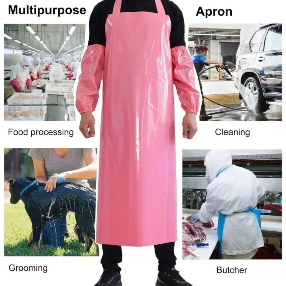 New Waterproof Kitchen Apron TPU Acid and Alkali Resistant Work Apron Thickened Oil-proof Aquatic Work Clothes
