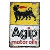 Металлическая вывеска Agip Motor Oils Ретро Декор Гаража Мужская Берлога Настенное Искусство