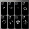 Чехол для телефона с простыми линиями Love Hear для Iphone 11 12 Mini 13 14 Pro Xs Max X 8 7 6s Plus 5 Se Xr Shell
