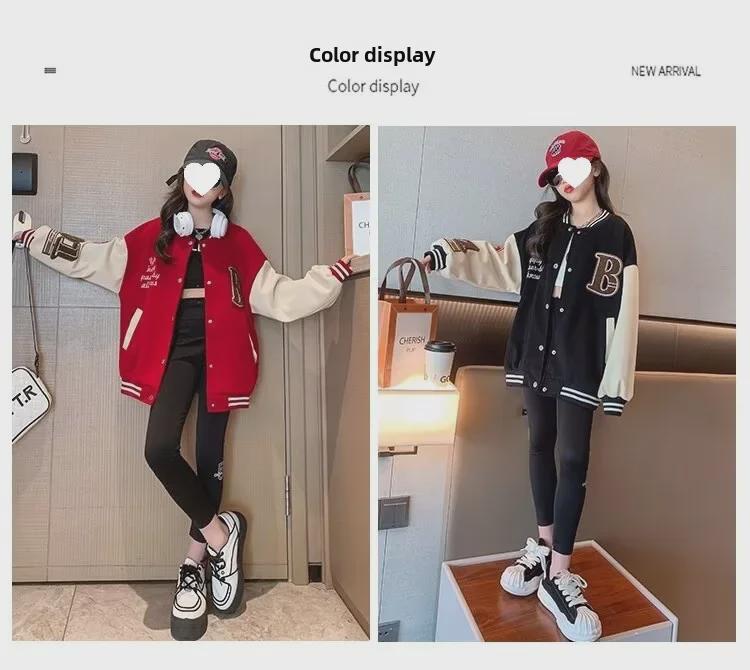 Стильные весенние и осенние пальто для девочек: Бейсбольные куртки и модные кардиганы для детей 8-9 лет