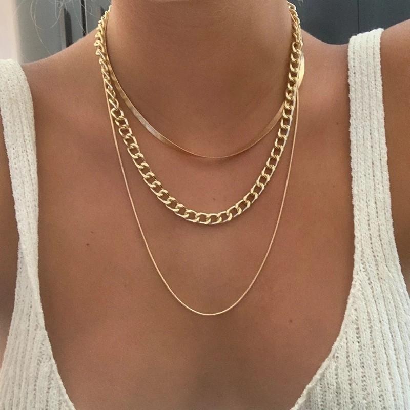 IFME Personalized Gold Artificial Pearls Necklace for Women Multilayer Cross Portrait Silver Snake Chain Accessories Jewelry Gift