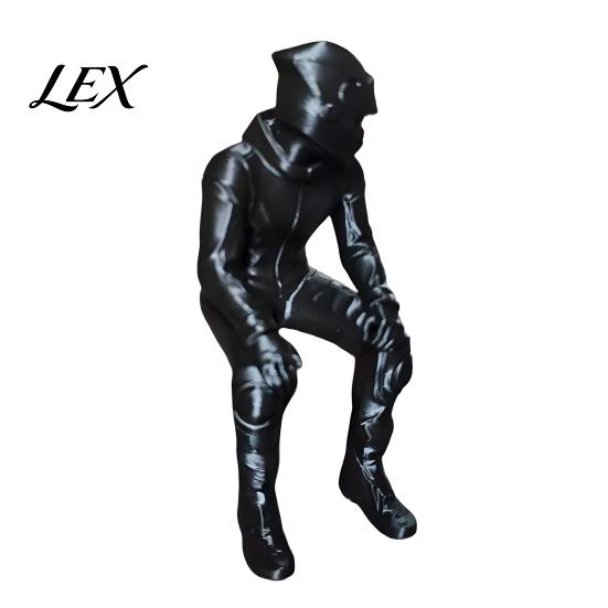 Sitting Motorcyclist Art Statue 3D Printed Motorcycle Rider Figurine, Statue, Biker Decor for Home Office Desktop Shelf & Enthusiasts Sculpture