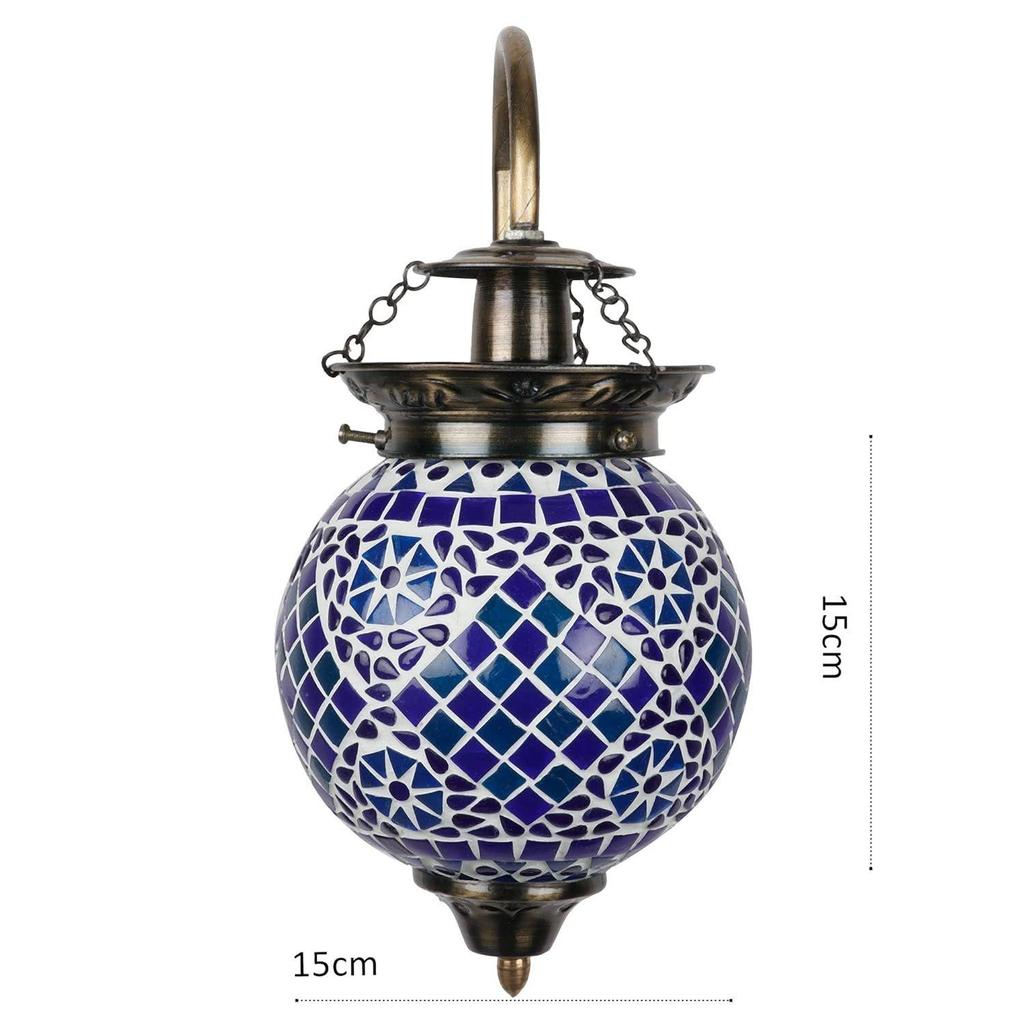 Синий мозаичный стеклянный настенный светильник - Сделанный вручную элемент домашнего декора (Пакет из 1)