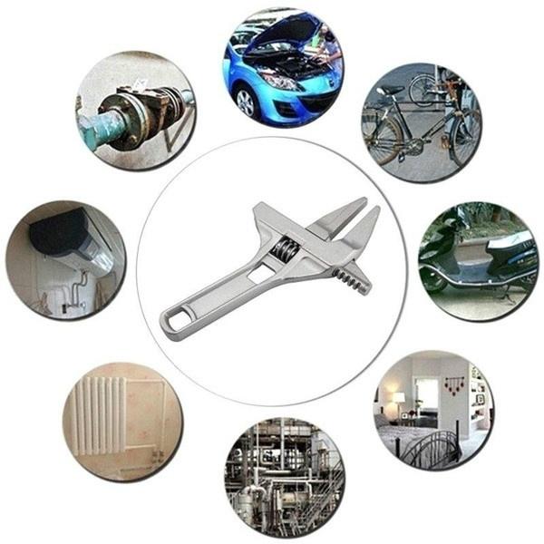 Новый универсальный гаечный ключ из алюминиевого сплава, регулируемый гаечный ключ с большим отверстием, гаечный ключ для ремонта ванной комнаты