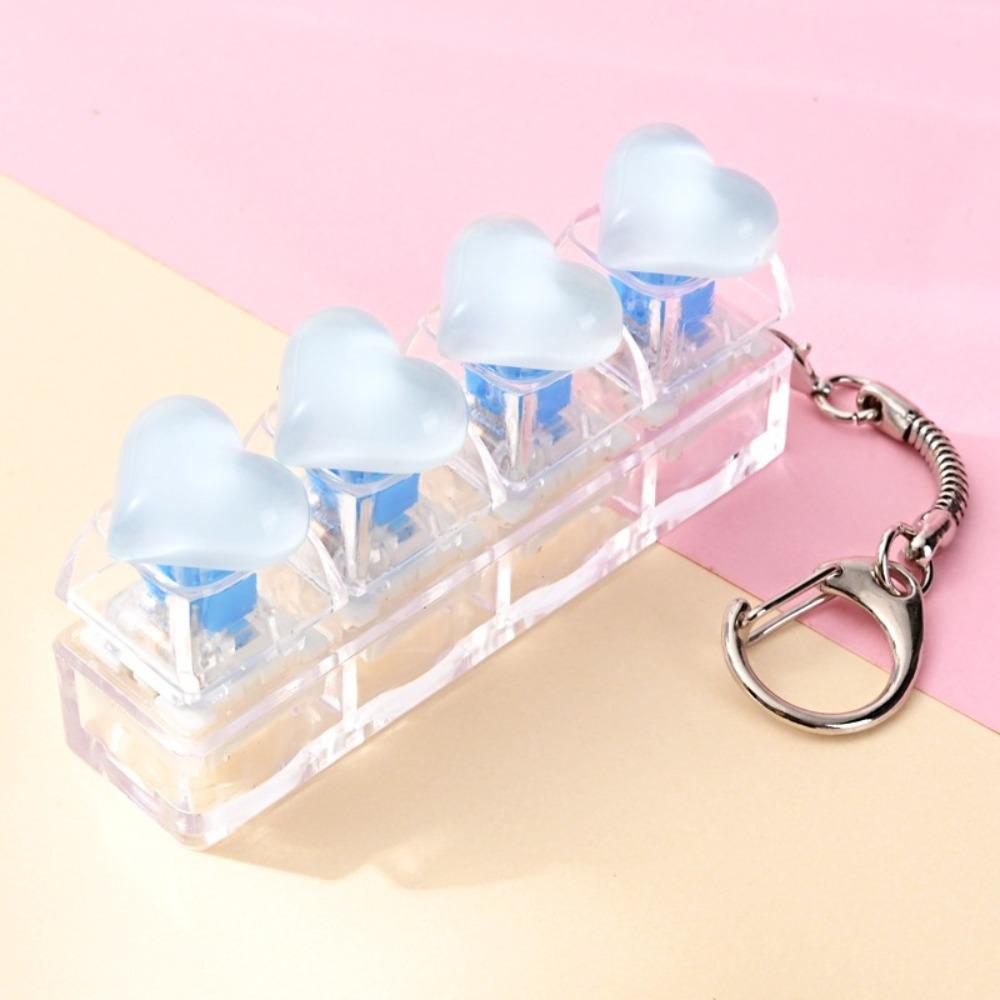 4 Keys Clickable Button Fidget Toy Decompression Fidget Keychain Bag Charm