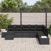 8 Piece Garden Sofa Set with Cushions Black Poly Rattan