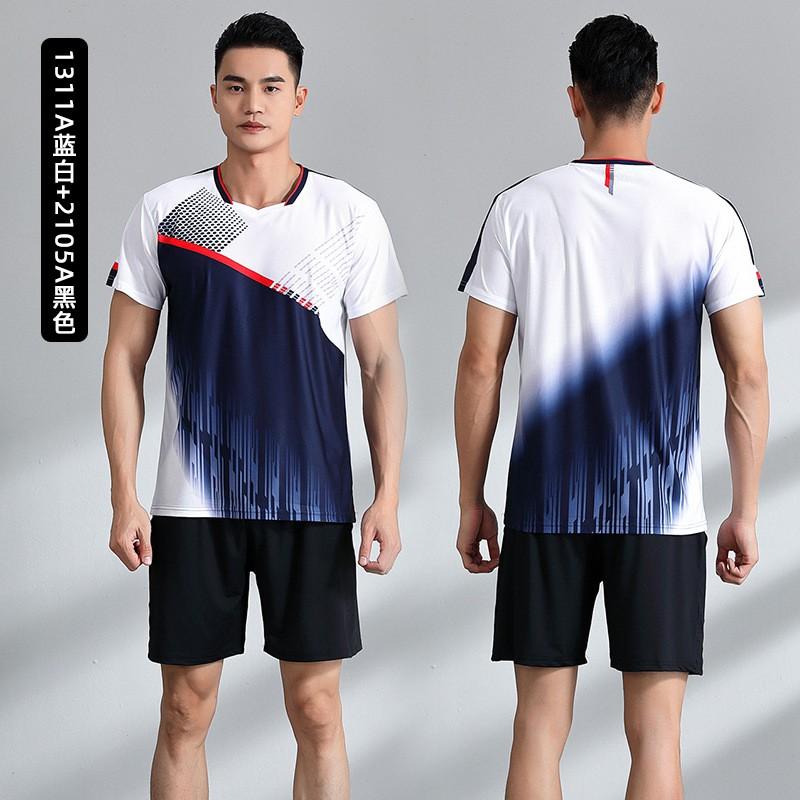 Short Sleeve Badminton Shirts Set Breathable Sports Training Jersey Men Women Table Tennis