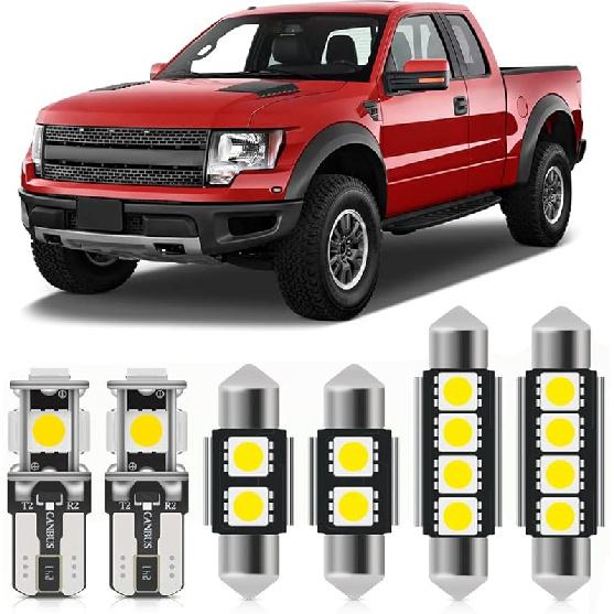 10Pcs Interior LED Lights Bulb Kit For Ford F150 F-150 1997 1998 1999 2000 2001 2002 2003 Map Dome License Plate Lights Super Bright 6000K White F150