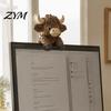 Small Desktop Decor for Workstation Cute Highland Cow Monitor Sitter Decor, 3D Printed Figurine, Fun Unique Office Workspace Gadget Ornament Computer