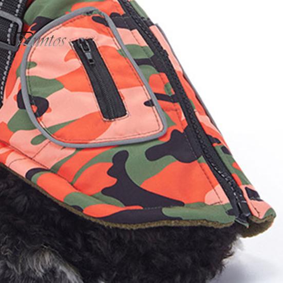 Зимнее пальто для собак, водонепроницаемая куртка для собак на молнии, ветрозащитная куртка для щенков, теплое пальто, светоотражающая одежда для собак со шлейкой