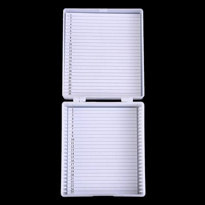 Пластиковая коробка для стеклянных предметных стекол для микроскопа, 25 шт., держатель для хранения биологических ломтиков