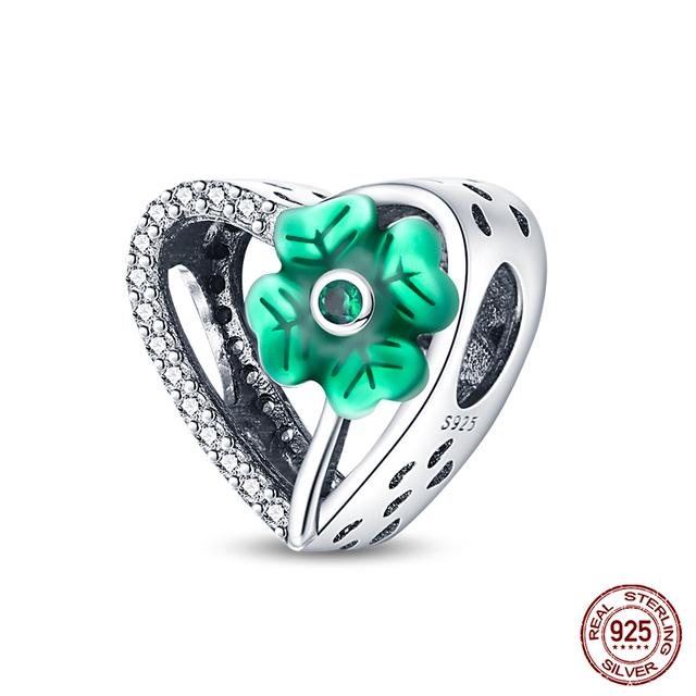 2023 модные весенние счастливые четырехлистные клеверные серии из стерлингового серебра 925 пробы, подвески, бусины, подходят для модного браслета 925, ювелирные изделия своими руками