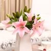 1 Pc 3 Heads Sweet Artificial Flower Fake Lily Floral Home Wedding Party Decor